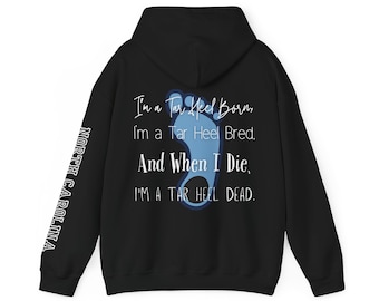 Sweat à capuche North Carolina UNC Tarheels Tar Heel Born avec logo North Carolina sur le bras et logo sur le devant