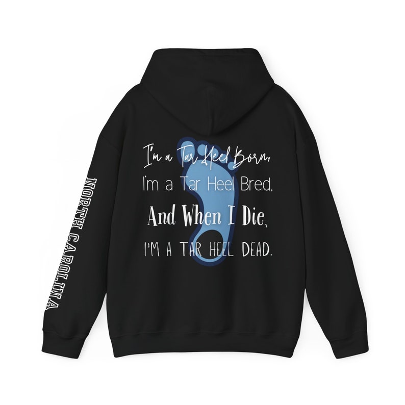 North Carolina UNC Tarheels Tar Heel Born Hoodie with North Carolina Arm Logo and Front Logo image 1