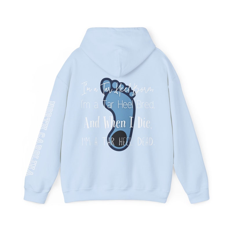 North Carolina UNC Tarheels Tar Heel Born Hoodie with North Carolina Arm Logo and Front Logo image 7