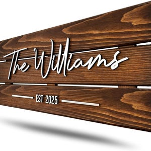 Personalisiertes Familienname-Schild, benutzerdefinierter Nachname Holzschild, rustikales Hochzeitsgeschenk, Jahrestagsgeschenk, neues Zuhause Geschenk für Paare, Housewarming