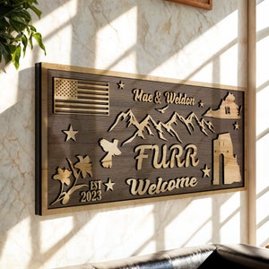 Virginia Custom Name Sign, Virginia State Gifts, Virginia Themed Welcome Sign, Family Last Name Sign, Virginia Gift