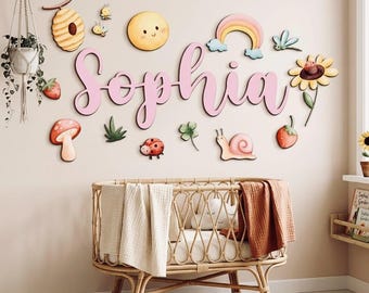 Personalized Outer Space Nursery Name Sign, Custom Wood Wall Art for Boy Room, 3D Astronaut Rocket Ship Planet Decor, Celestial Baby Gift
