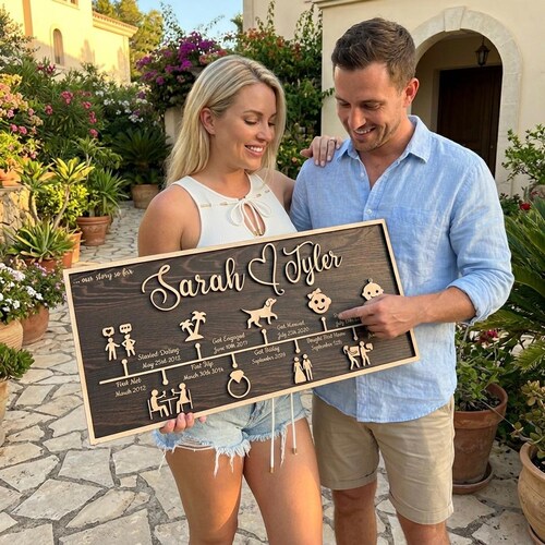 Customizable Love Story Timeline Decor, Personalized Anniversary Gifts For Wife, Anniversary Gift, Your Custom Love Story, Couple Gift