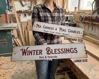 Custom Wooden Wall Sign, Vintage Parchment Style Nameplate, Personalized Rustic Office Decor, Custom Family Quote Plaque, Established Date