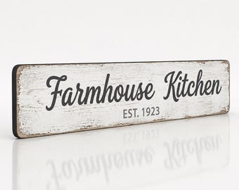 Custom Whitewashed Farmhouse Sign | Personalized Quote Plaque | Shabby Chic Wall Decor | Neutral Custom Text Wood Sign | Make Your Own Sign