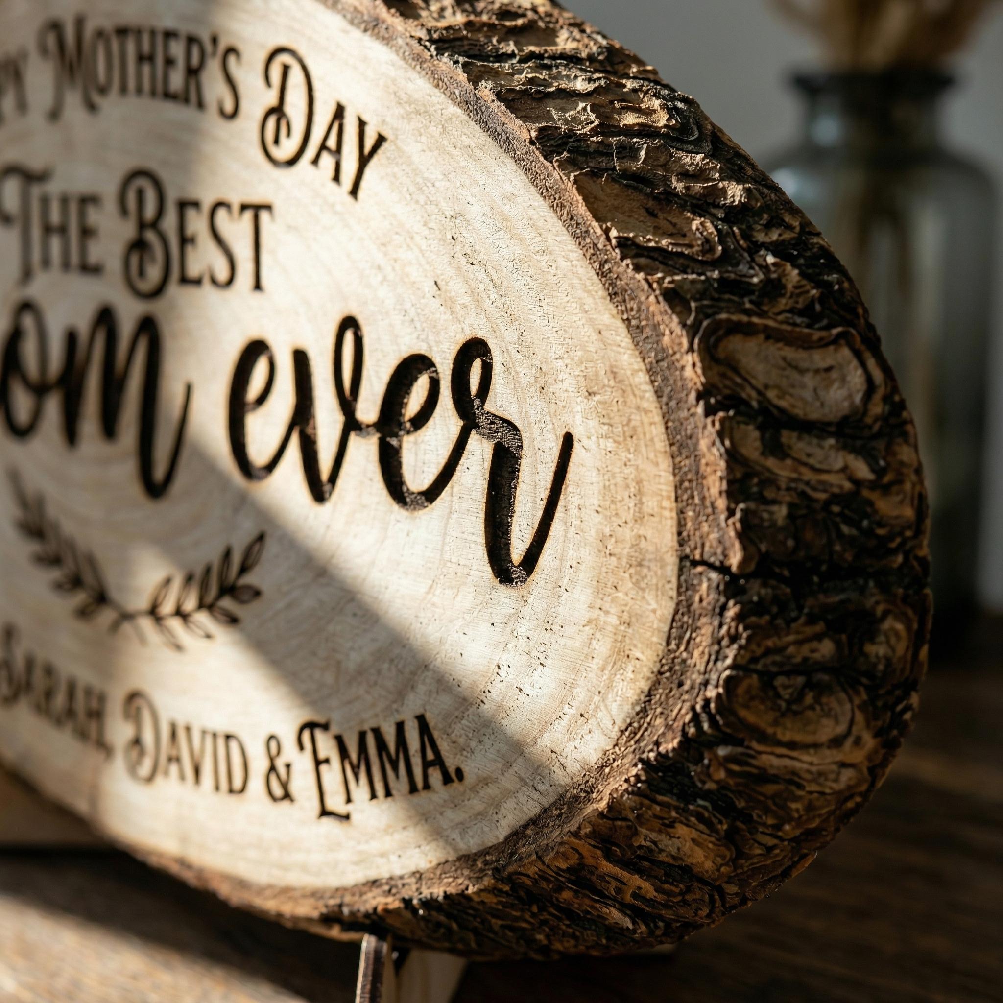 Personalized Family Tree Wood Plaque | Custom Grandma Gift for Mothers ...