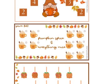 Printable Horizontal A6 Savings Challenge | Fall Themed | Set of 3