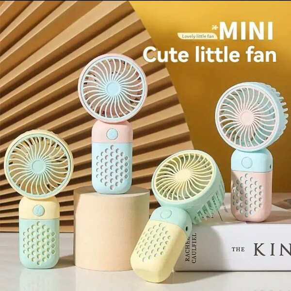 2024 New Handheld Charging Fan Cartoon Cute Small Student Charging Small Fan Portable Mini USB Fan Mini Pocket