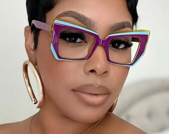 Mode Cat Eye Anti Blaues Licht Gläser Frauen Optik Brillen Rahmen Unregelmäßigen Patchwork Damen Computer Gaming Glas 2024 Neue