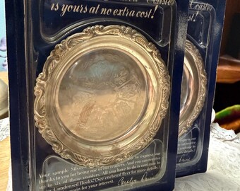 Vintage Reader’s Digest Silver Plated Coaster Made in Italy Sealed in Original Packaging 1988 Barware Gift