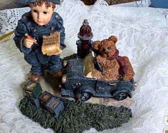 Boyds Bears Yesterday’s Child Benjamin with Matthew The Speed Trap #3524 Dollstone Figurine 1997