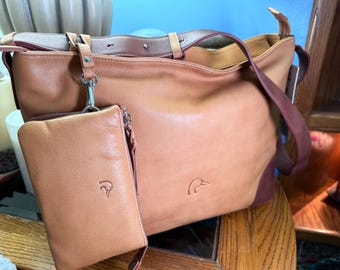 Ducks Unlimited Leather Conceal Carry Shoulder Bag w/ Matching Wallet NWT