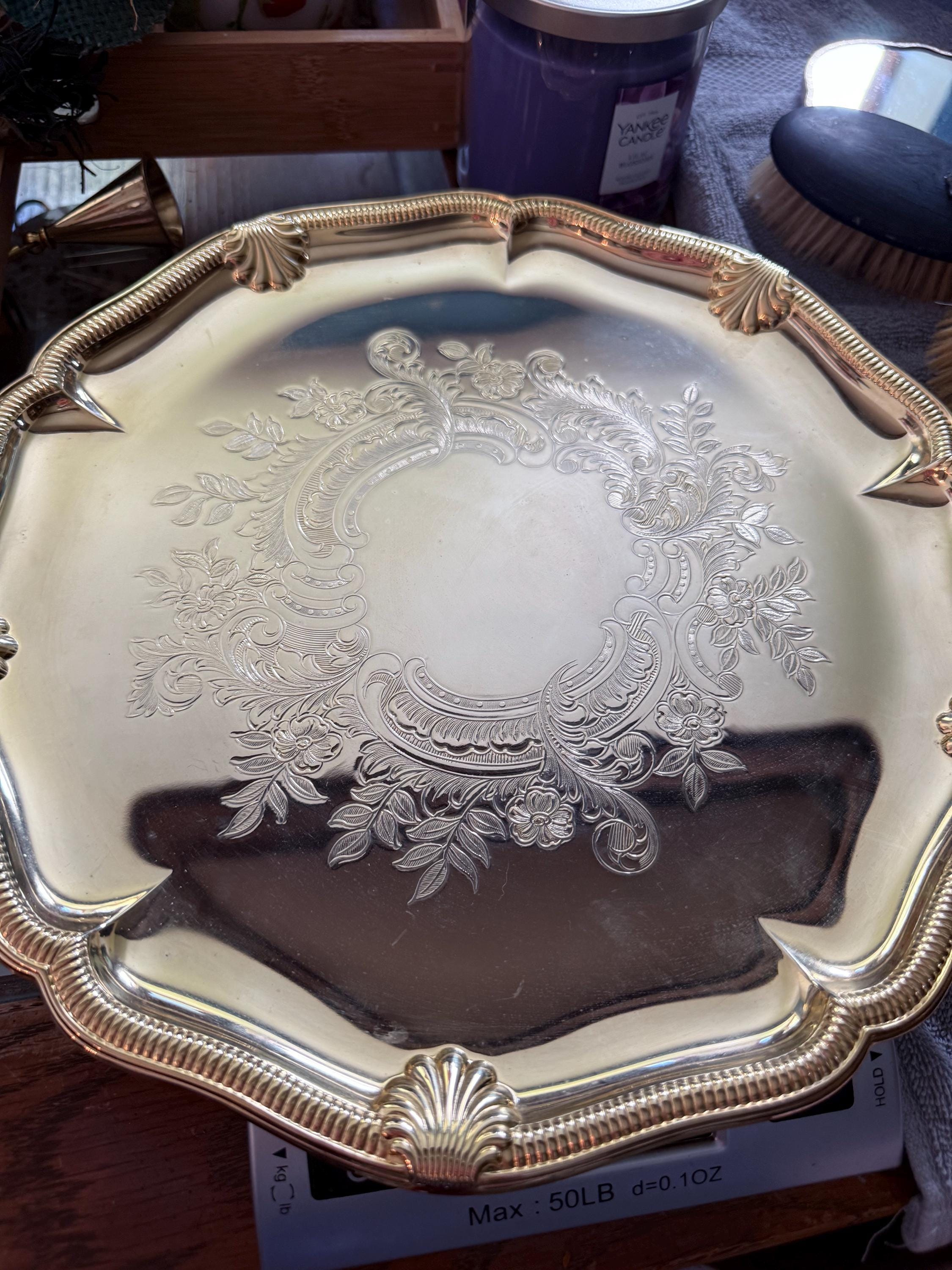 Vintage WMF Ikora 24K Gold-plated Tray – German Baroque Floral 