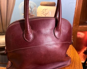 Vintage Roots Canada Genuine Leather Satchel Purse Brown Top Handle Bag