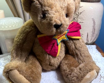Vermont Teddy Bear Company Happy Birthday Plush Teddy Bear Red Bow 18 Inch Collectible
