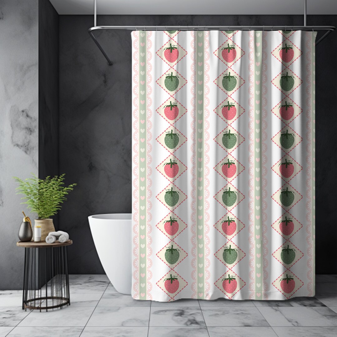 Preppy Shower Curtain, French Country Bathroom, Shabby Chic Shower ...