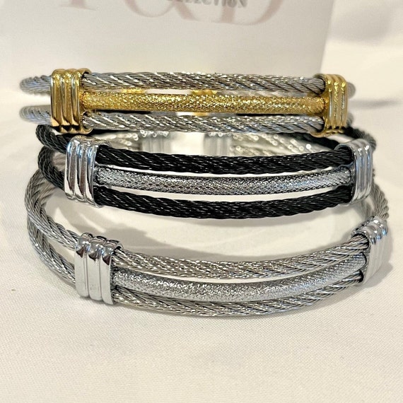 Titanium cable bracelet sale