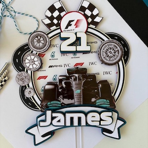 F1 Racing Cake Topper: Formula 1 Theme Party Decoration