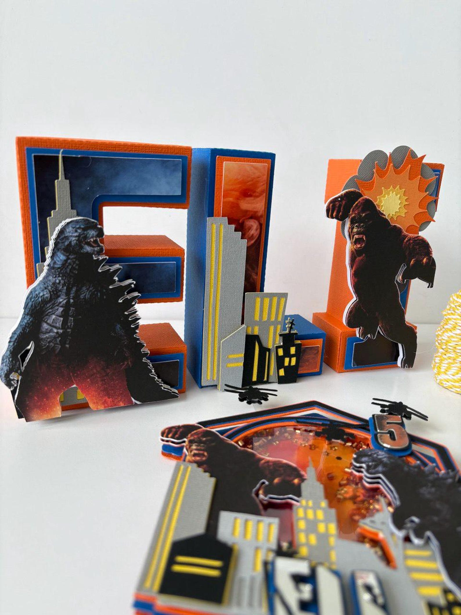 Godzilla Block Lettering Godzilla Vs Kong 3D Letters/ Gozillaxkong Party Decor - Etsy