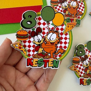 Garfield Cupcake Toppers, Garfield cupcake decor, Garfield Birthday Supplies, Garfield Party Decor, Garfield Themed Party