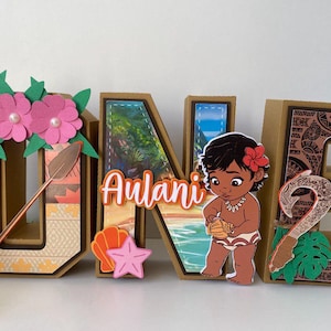 Moana 3D Letters, Moana Birthday Decor, Moana Party Supplies, Moana Themed Party, Custom Moana Party Letters, Moana Celebration Decor