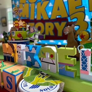 Toy Story 3D Letters, Toy Story Party Decor, Toy Story Birthday, Custom 3D Toy story Decor, Toy Story Themed Party, Toy Story Party Supplies