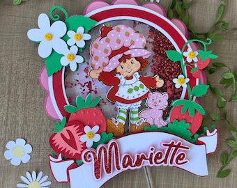 Strawberry Shortcake Cake Topper, Birthday Party Decor