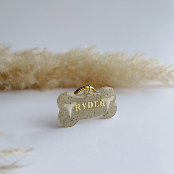 Custom Coastal Pet ID Tag - Sandy Shark Tooth