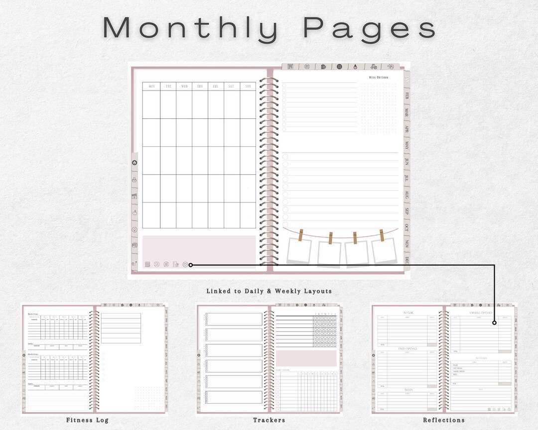 2025/2025 Digital Planner, All in One Online Planner, Hyperlinked Pages