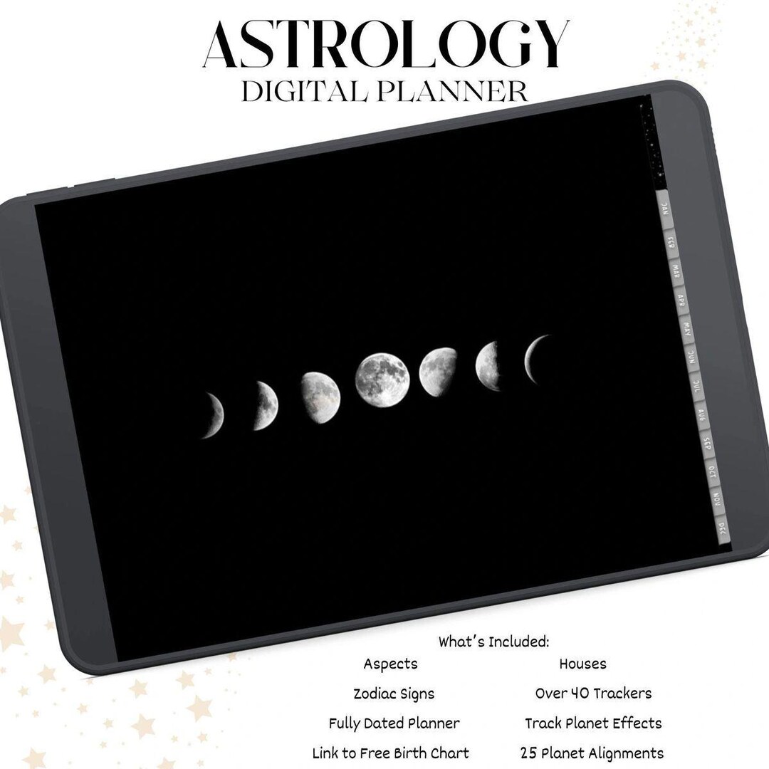 2025 Digital Planner With Moon Phases, Monthly Transits, Daily Planet ...