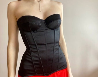 Oakley Cup & Cake Print Polyester Satin Overbust Corset