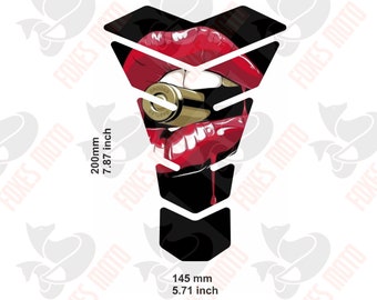 Bite the Bullet Universal 3D Tank Pad Sticker Decal for Motorcycle or Trike Reservoir Weatherproof Domed Tank Guard