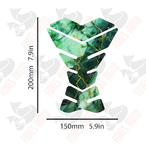 Groen Marmer Universele 3D Tank Pad Sticker Sticker voor Motor of Trike Reservoir Weerbestendige Koepelvormige Tank Guard:
