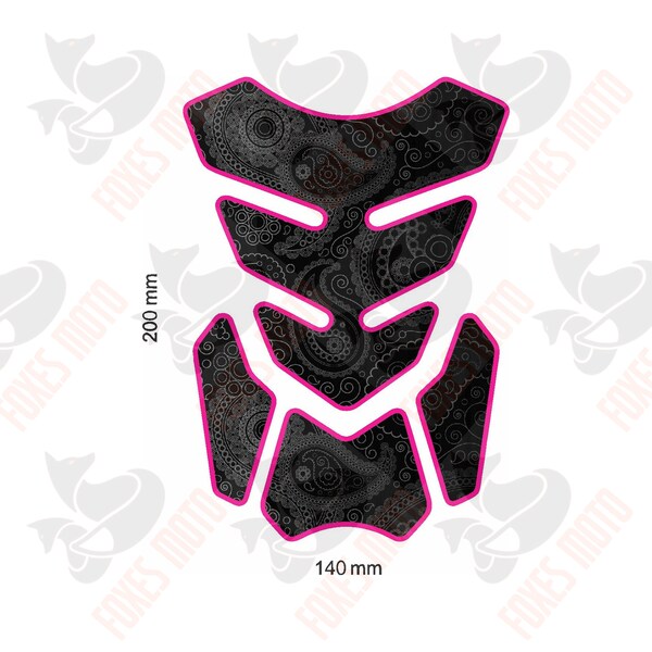 Sticker protecteur de réservoir 3D universel abstrait noir pour réservoir de moto ou de tricycle protège-réservoir bombé résistant aux intempéries