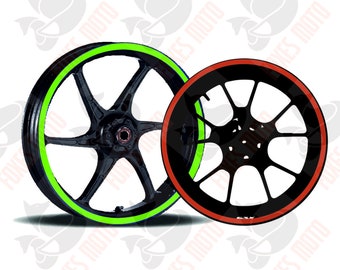 Reflective Universal Fit Motorcycle or Trike Rim Decals Stickers High Quality Graphics Any Size 6 Colors
