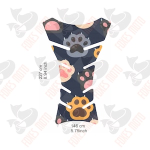 Cat Paws Universal 3D Tank Pad Sticker Decal for Motorcycle or Trike Reservoir Weatherproof Domed Tank Guard