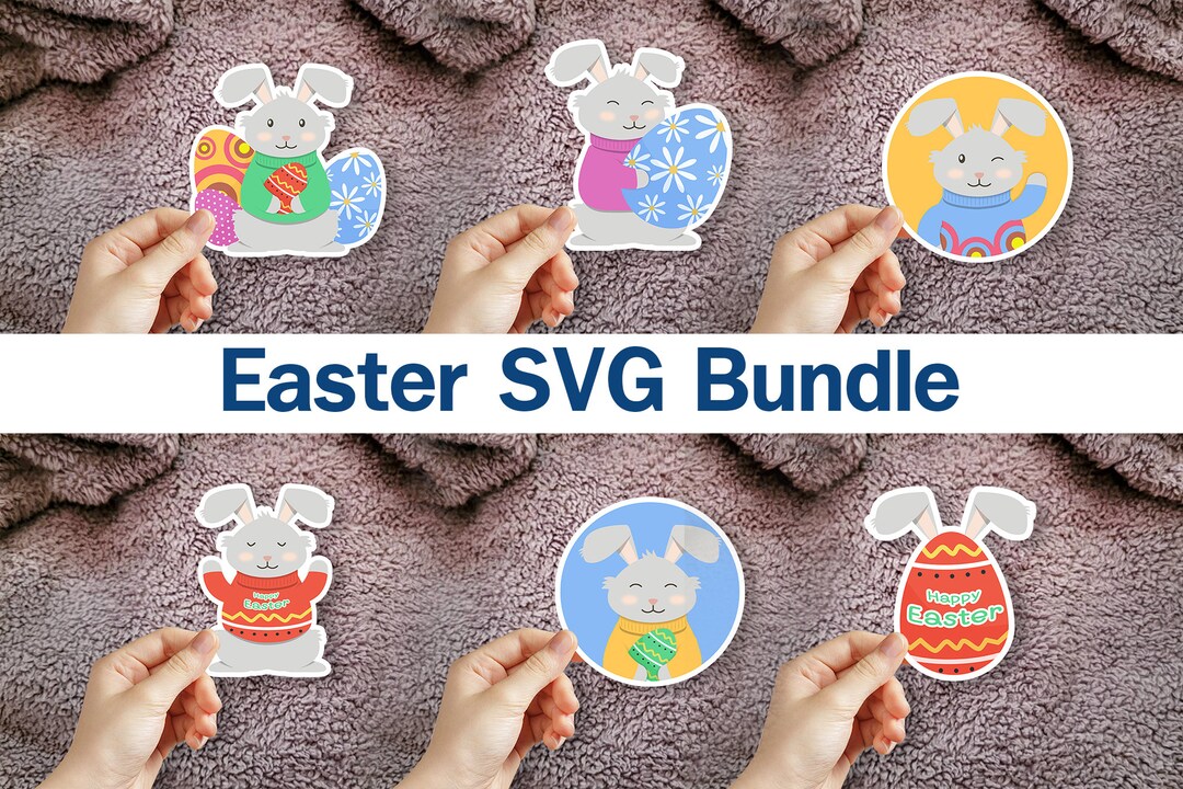 Happy Easter Bunny SVG Bundle: Cricut Cut Files - Etsy