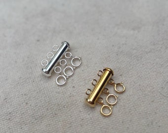 Halskette Layering Verschluss 14k Gold Filled Tripple Halskettenverschluss Tube Verschluss für Mehrere Ketten 3 Kettenschichtung Verschluss für Halskette Kette