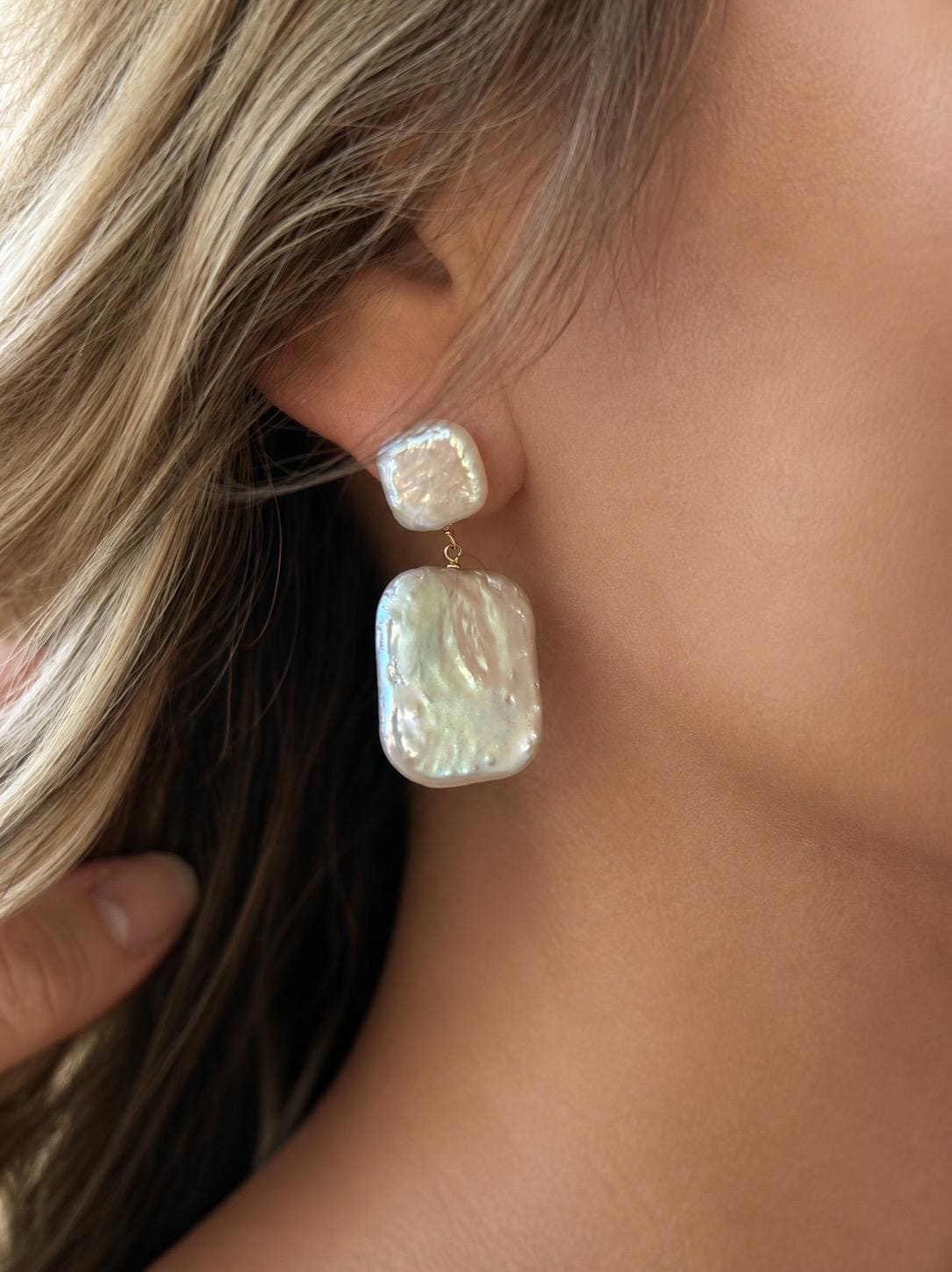 Square Pearl Earrings