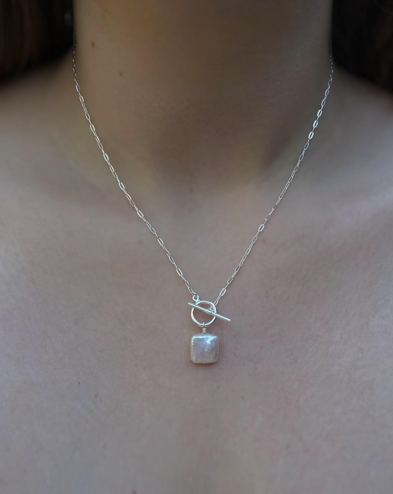 Baroque Pearl Toggle Necklace in 14k Gold-Fill