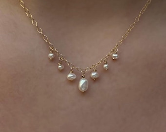 Bridal Necklace Vintage Jewelry Classic Pearl Wedding Necklace Dainty Bridal Jewelry Assorted Pearl Necklace Gift Bridesmaids Jewelry Gold