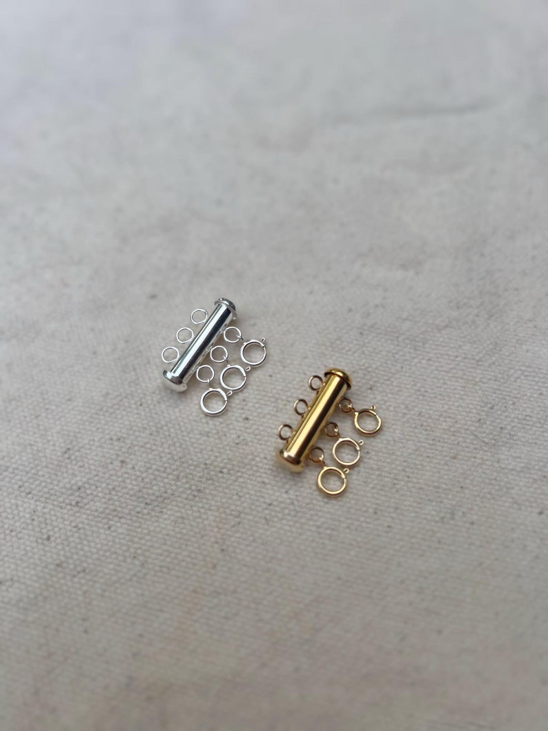 Multi Loop Clasp Necklace Layering Clasp 14k Gold Filled Tripple Necklace Clasp Tube ...