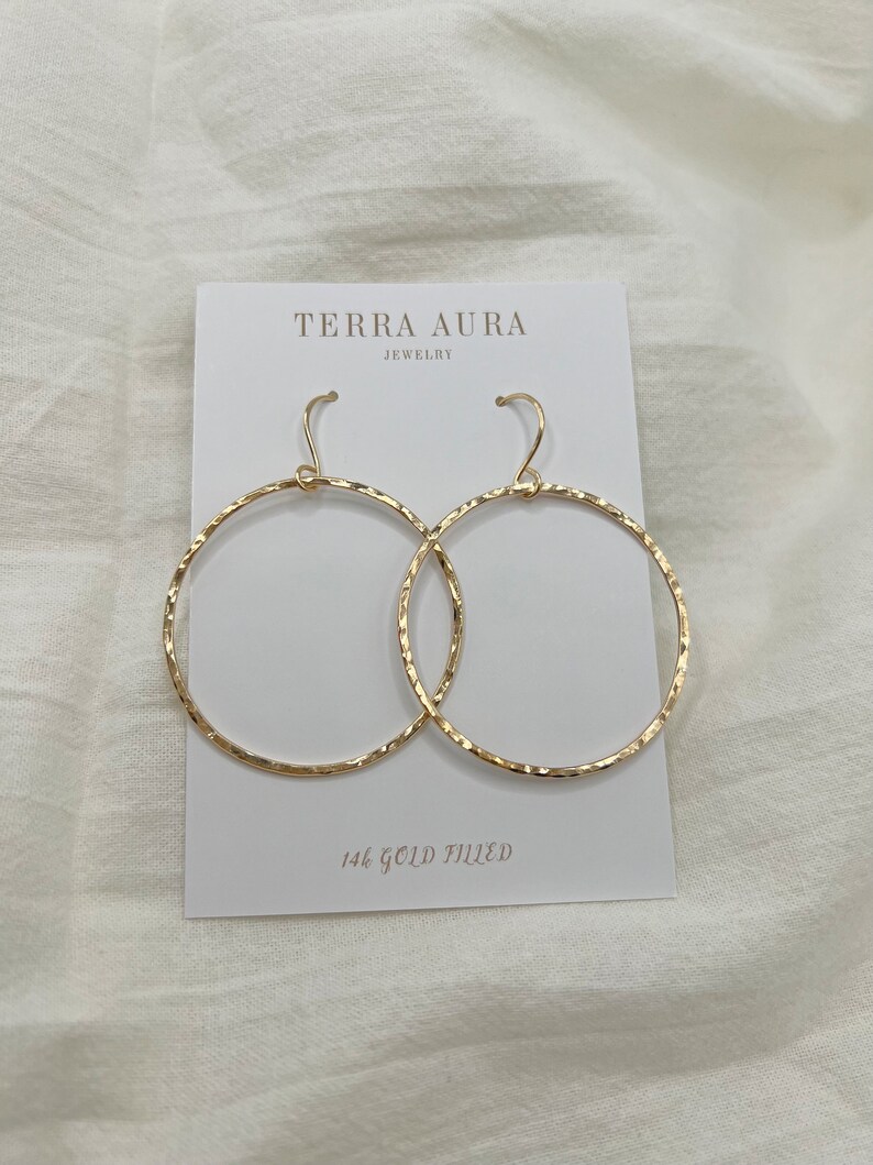 14k Gold Filled Hoops Earwire Large Hoop Earrings Gold Waterproof Hoop