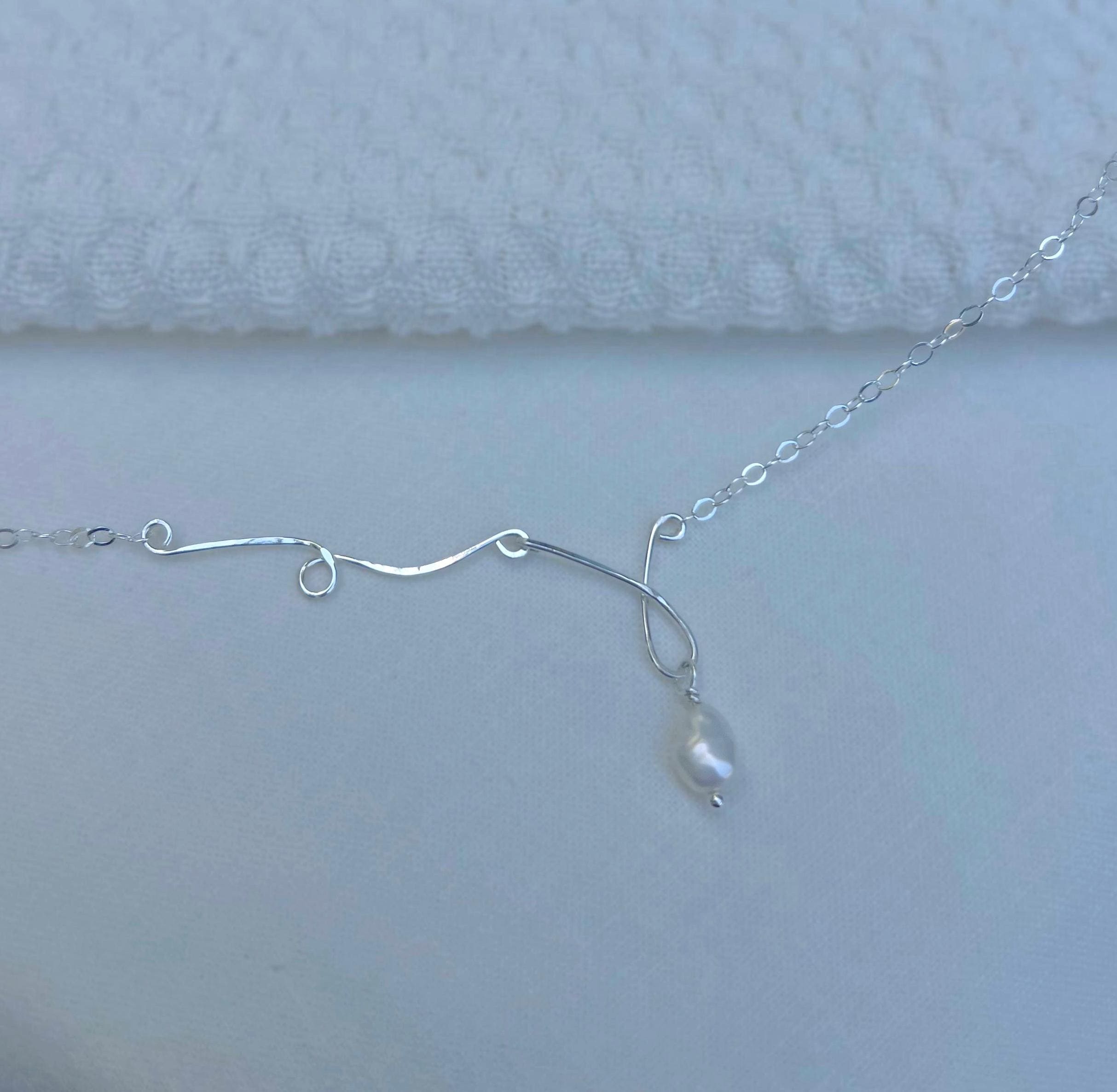 Bridal Necklace Elegant Sterling Silver Jewelry 14k Gold Filled Asymmetrical Necklace Fairytale Bride Necklace for Bridesmaids Jewelry