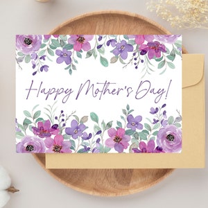 Biglietto per la festa della mamma, Biglietto di auguri per la festa della mamma, Biglietto stampabile, Download immediato, Biglietto 5"x7", Biglietto di auguri, Biglietto floreale