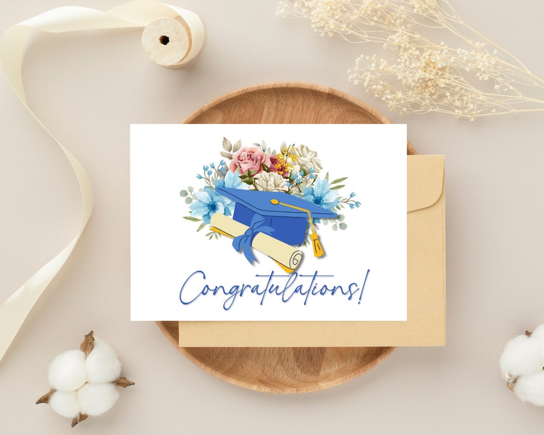 Congratulations Printable Card Floral Graduation Card Instant Download ...