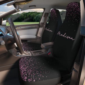 Custom Car Seat Covers | Pink Car Accessories for Women, Personalized Seat Covers, Cute Vehicle Decor, Car Gift for Her, Girly Auto Interior