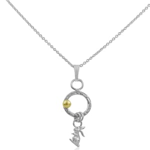 Silver & 9ct Gold Lucky Rabbit Pendant Necklace, Handmade Necklace