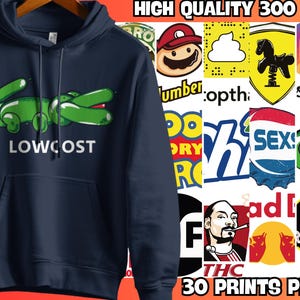 Funny Parody Logo PNG Bundle: 30 Satirical Meme Designs (300 DPI Digital Download