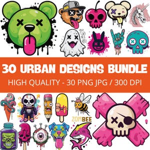 Urban Graffiti Characters PNG Bundle — Sublimation Designs (commercial use)